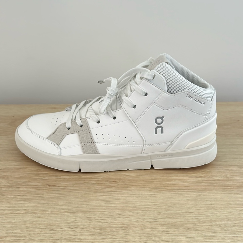 On-Running, The Roger Clubhouse Mid, White|Sand, US 12.5, Men’s
